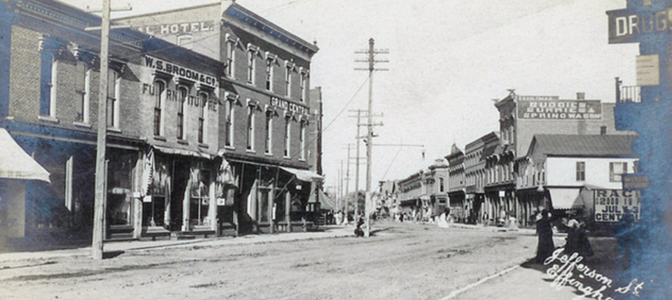 old photo showing W S Broom furniture store